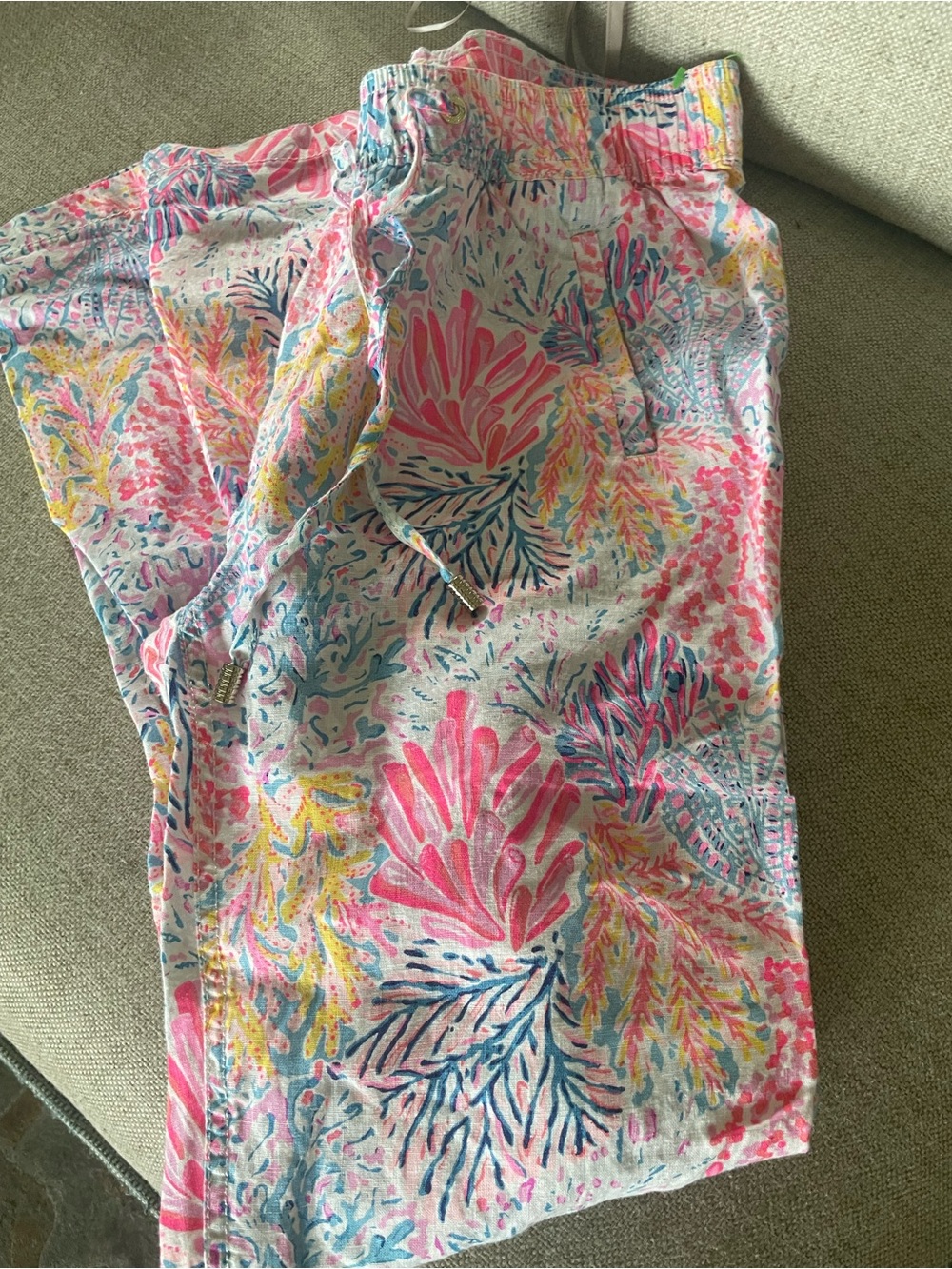 Lilly Pulitzer Pastel Coral & Sea Print Straight Leg Pants - Picture 6 of 8
